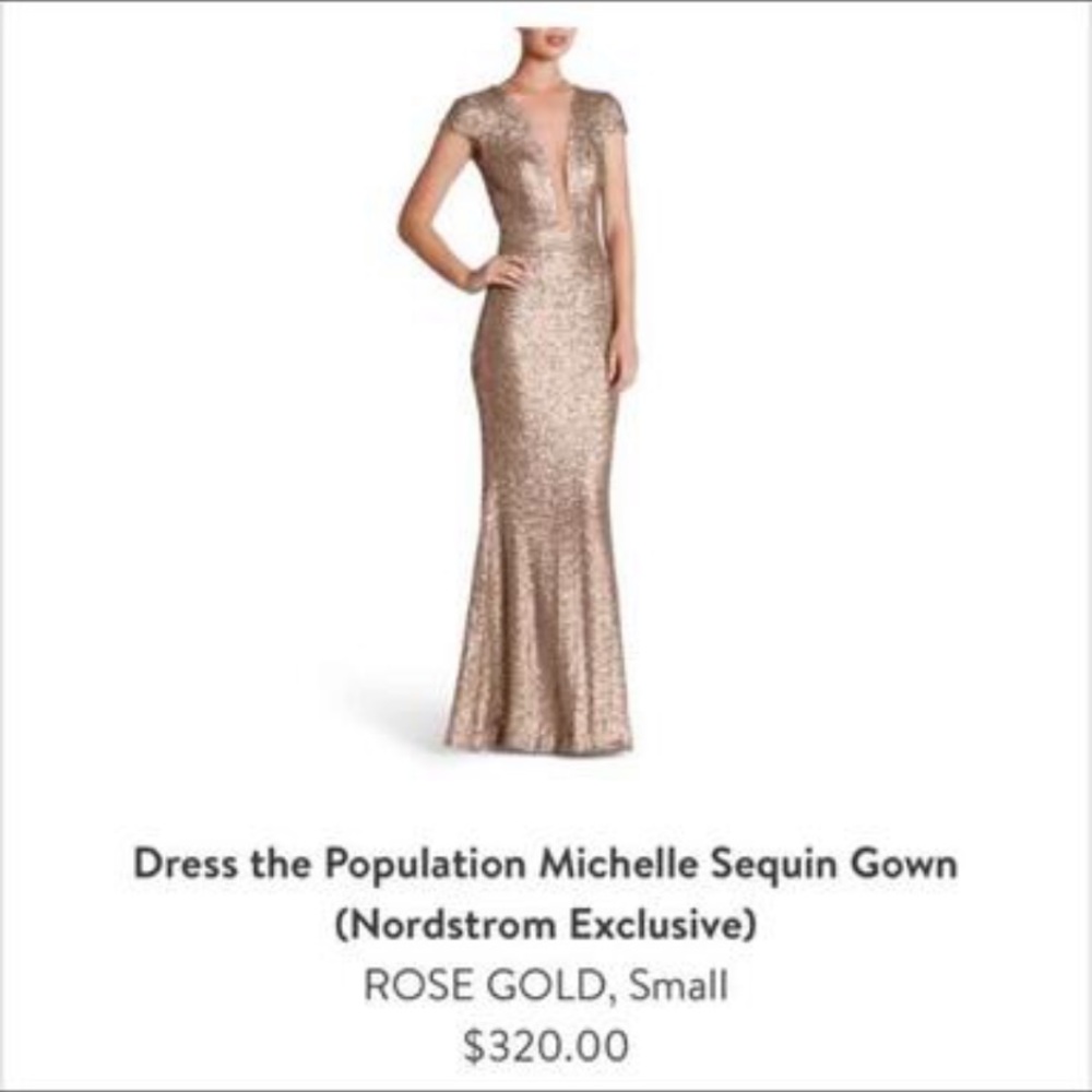 Dress the Population Michelle Sequin Dress Small
